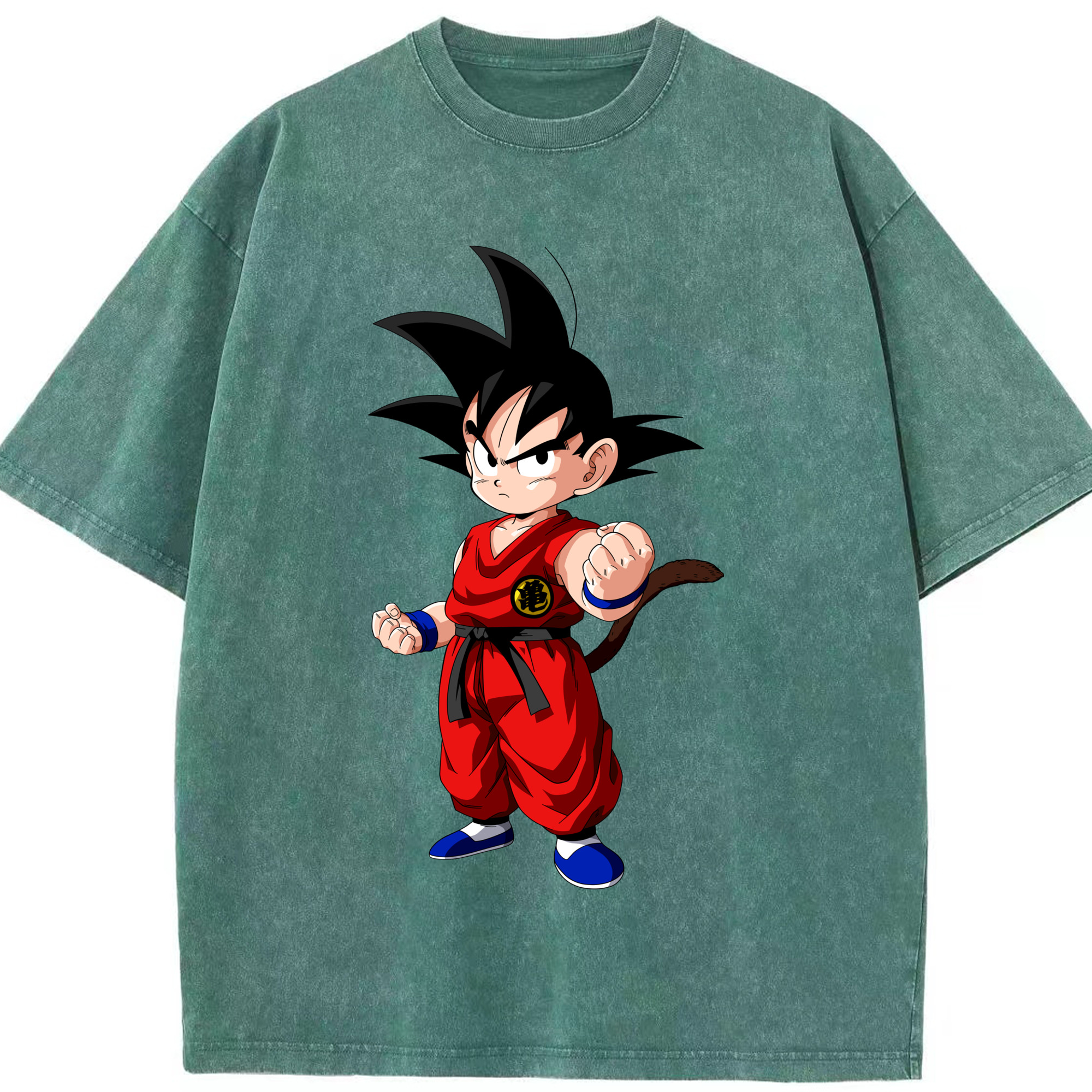 （画像用） ドラゴンボール 孫悟空（そん ごくう）Son Goku カカロット DRAGON BALL Kakarotto 綿100% ヴィンテージ風 半袖Tシャツ（フロントプリント）